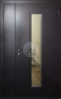 Двустворчатая дверь с порошковым окрасом, ламинатом и стеклопакетом-ДВ-1871