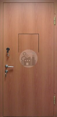 Металлическая кассовая дверь с отделкой ламинатом-ДВ-1185