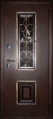 металлическая дверь с ковкой, отделка: порошковое напыление и мдф-ДВ-662